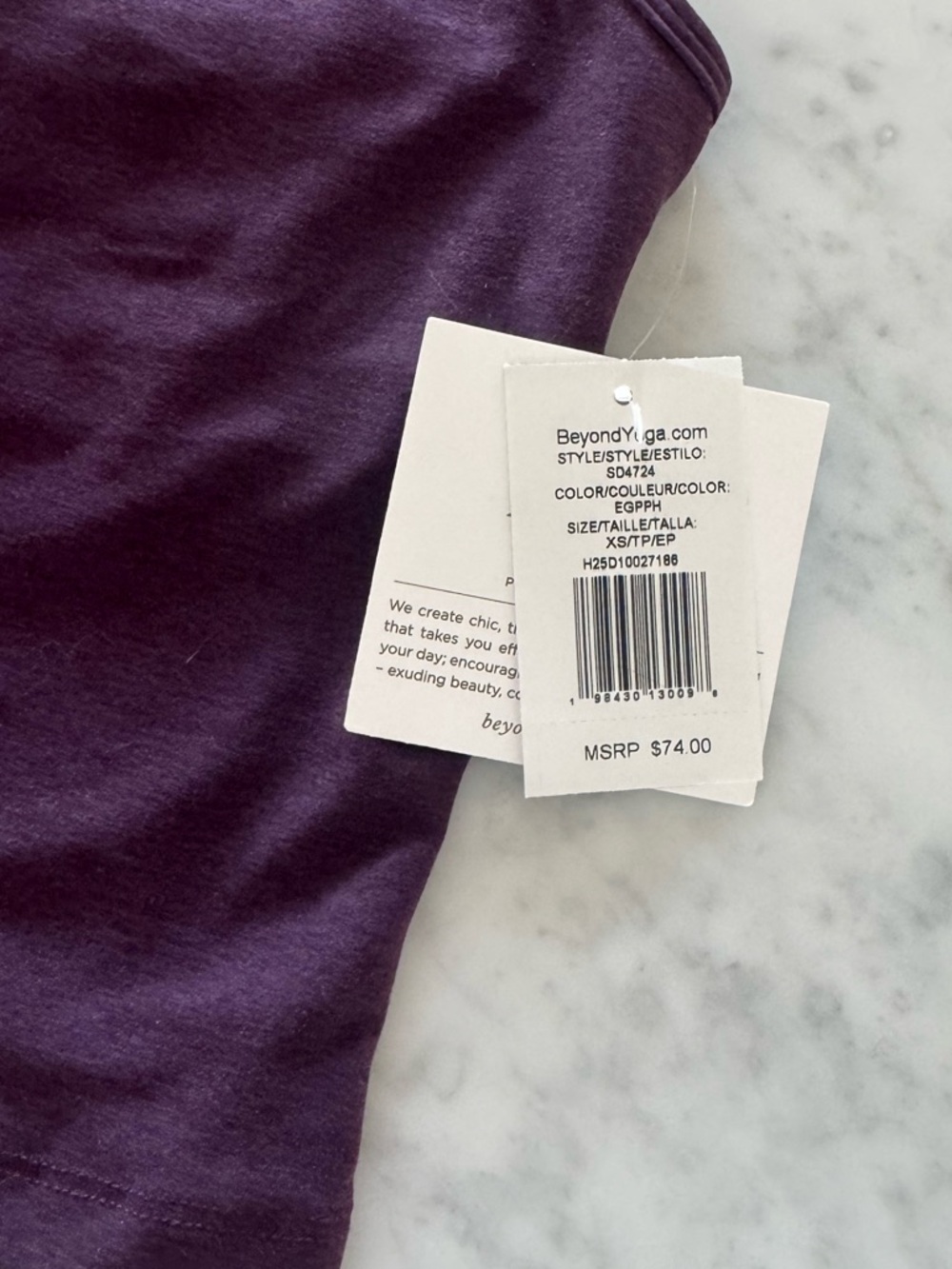 beyond yoga spacedye get across tank in eggplant - Picture 7 of 7